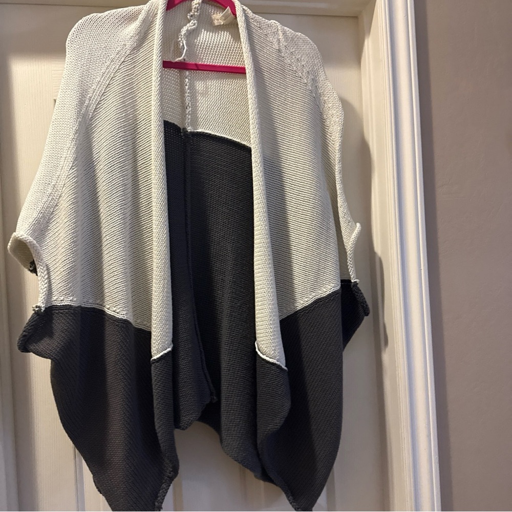 Lovestitch Black and White Women's Poncho